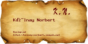 Kálnay Norbert névjegykártya